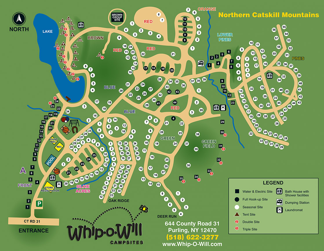 Whip-O-Will Campsites Site Map